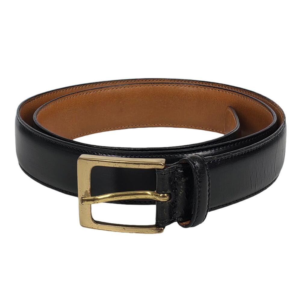 TRAFALGAR VINTAGE 80's CORTINA BOX CALFSKIN BELT – SMOOTH BLACK FINISH – SIZE 34